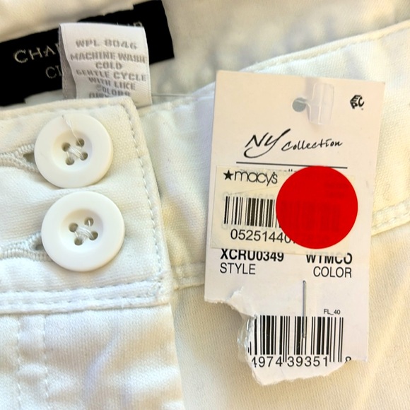 Charter Club Classic Fit Cropped Pants capris white embroidered pockets NWT 14 - Picture 6 of 6